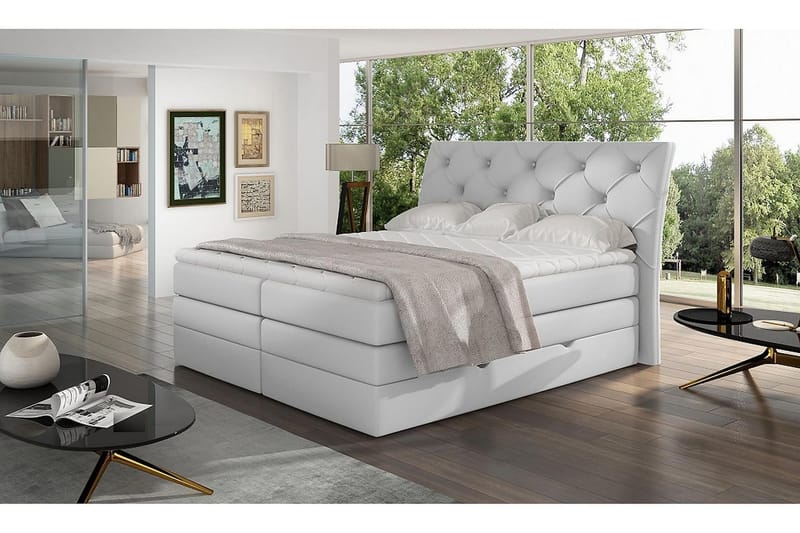 Sänkypaketti Aubenas 180x200 cm, Nahka/valkoinen