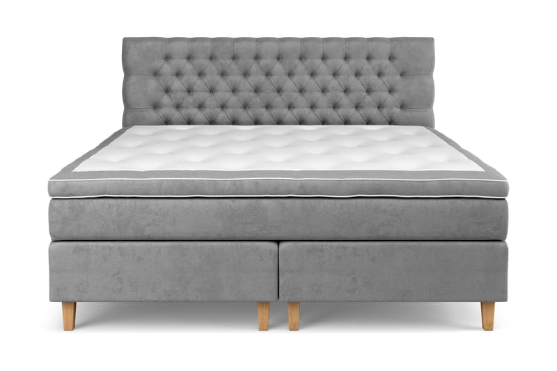 Sänkypaketti Celine 210x210 cm Sametti - Harmaa - Huonekalut - Sänky - Parisänky