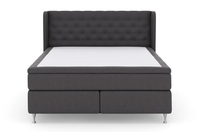 Sänkypaketti Choice No 5 160x200 Kova Lateksi - Tummanharmaa/Hopeajalat - Huonekalut - Sänky - Jenkkisängyt