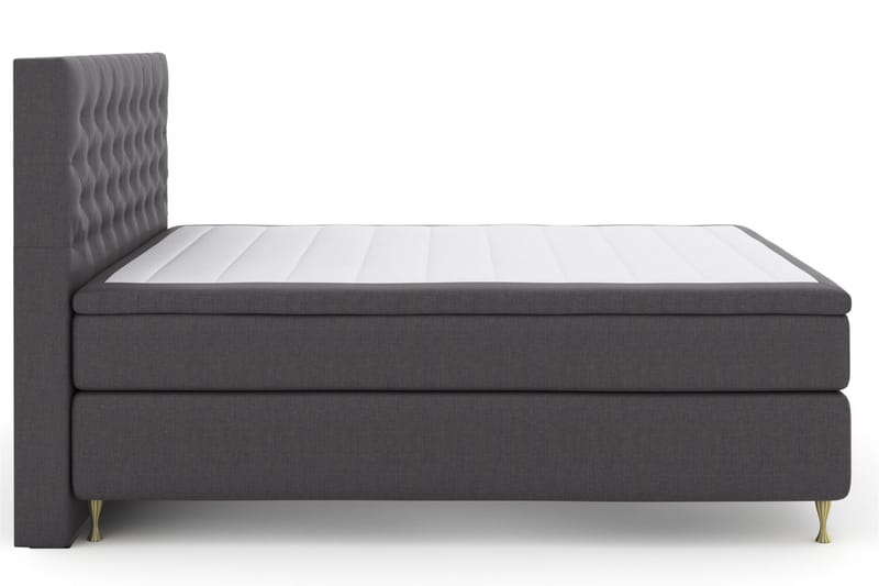 Sänkypaketti Choice No 5 160x200 Kova Watergel - Tummanharmaa/Kulta Jalat - Huonekalut - Sänky - Jenkkisängyt