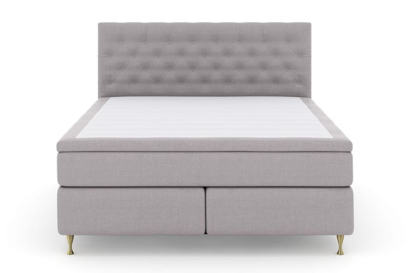 Sänkypaketti Choice No 5 160x200 Kova Watergel - Vaaleanharmaa/Kulta Jalat - Huonekalut - Sänky - Jenkkisängyt
