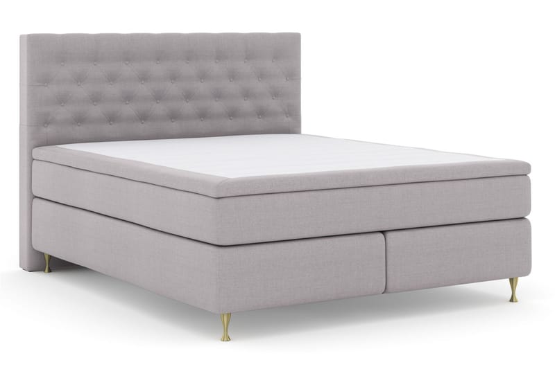Sänkypaketti Choice No 5 160x200 Kova Watergel - Vaaleanharmaa/Kulta Jalat - Huonekalut - Sänky - Jenkkisängyt