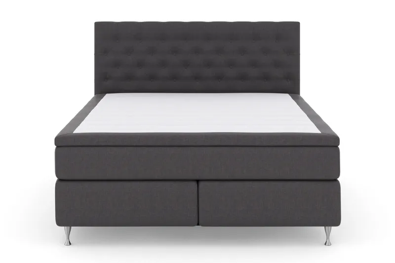 Sänkypaketti Choice No 5 160x200 Medium Lateksi - Tummanharmaa/Hopeajalat - Huonekalut - Sänky - Jenkkisängyt