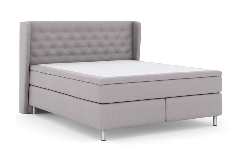 Sänkypaketti Choice No 5 180x200 Kova/Medium Lateksi - Vaaleanharmaa/Metallijalat - Huonekalut - Sänky - Jenkkisängyt