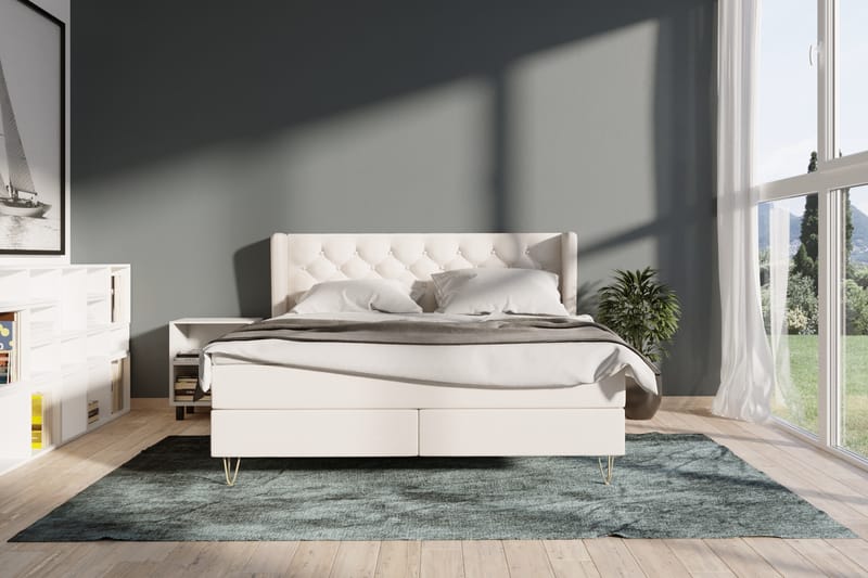Sänkypaketti Choice No 5 210x210 Kova Lateksi - Beige/Kulta Jalat - Huonekalut - Sänky - Jenkkisängyt