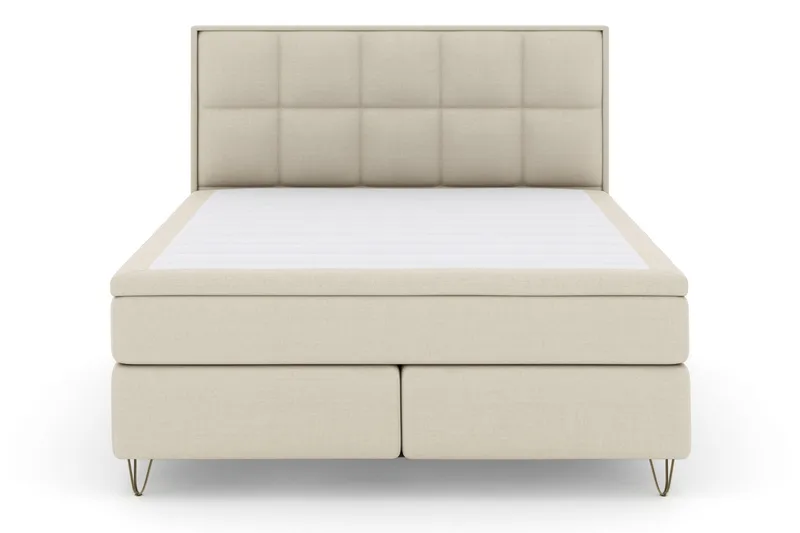 Sänkypaketti Choice No 5 210x210 Kova/Medium Watergel - Beige/V-Malli Metallijalat - Huonekalut - Sänky - Jenkkisängyt
