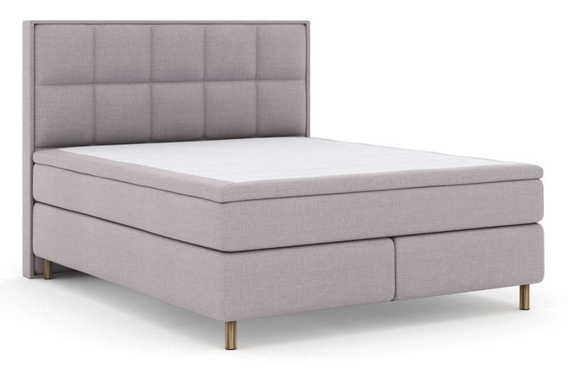 Sänkypaketti Choice No 5 210x210 Medium Lateksi - Vaaleanharmaa/Kuparijalat - Huonekalut - Sänky - Jenkkisängyt