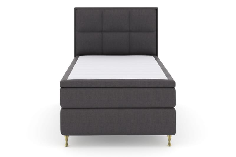 Sänkypaketti Choice No 6 120x200 Medium Memory/Pussijousi - Tummanharmaa/Kulta Jalat - Huonekalut - Sänky - Jenkkisängyt