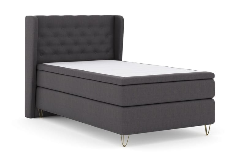 Sänkypaketti Choice No 6 120x200 Medium Watergel - T.harmaa/V-malli Metallijalat - Huonekalut - Sänky - Jenkkisängyt