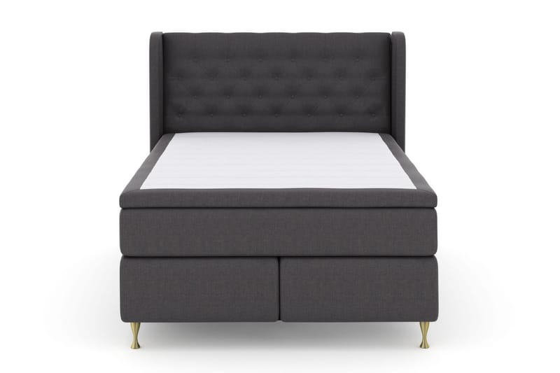 Sänkypaketti Choice No 6 140x200 Kova Memory/Pussijousi - Tummanharmaa/Kulta Jalat - Huonekalut - Sänky - Jenkkisängyt