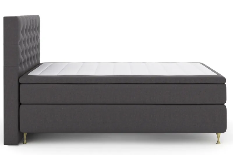 Sänkypaketti Choice No 6 140x200 Medium Memory/Pussijousi - Tummanharmaa/Kulta Jalat - Huonekalut - Sänky - Jenkkisängyt