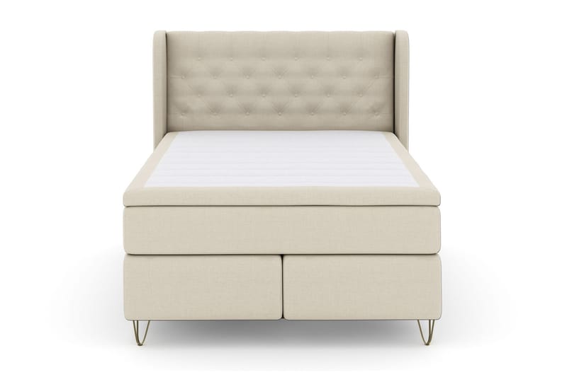 Sänkypaketti Choice No 6 140x200 Medium Watergel - Beige/V-Malli Metallijalat - Huonekalut - Sänky - Jenkkisängyt