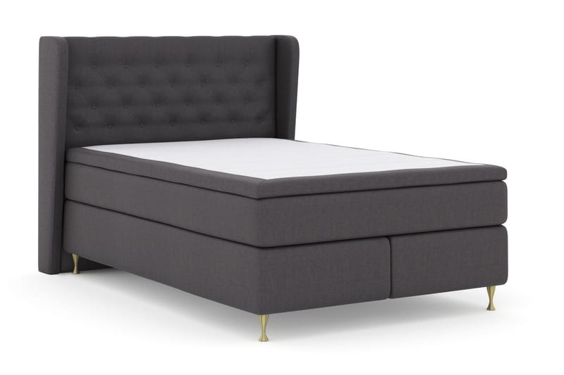 Sänkypaketti Choice No 6 140x200 Medium Watergel - Tummanharmaa/Kulta Jalat - Huonekalut - Sänky - Jenkkisängyt