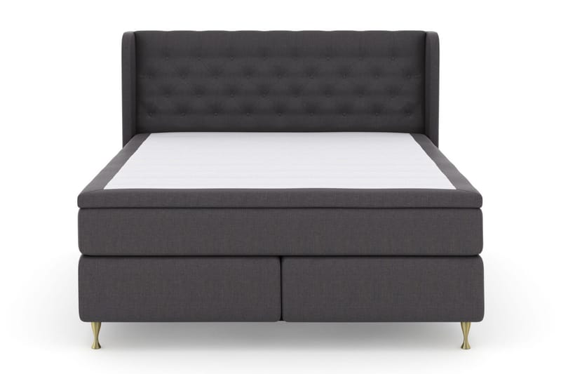 Sänkypaketti Choice No 6 160x200 Kova Watergel - Tummanharmaa/Kulta Jalat - Huonekalut - Sänky - Jenkkisängyt