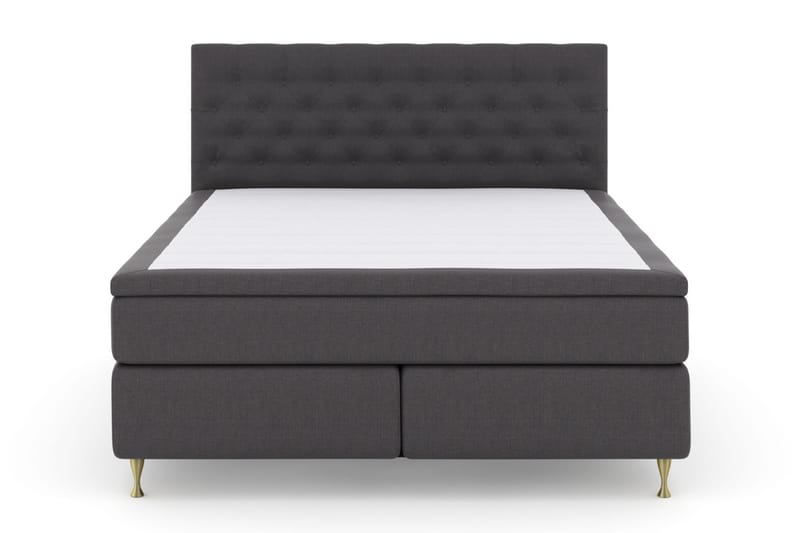 Sänkypaketti Choice No 6 160x200 Kova Watergel - Tummanharmaa/Kulta Jalat - Huonekalut - Sänky - Jenkkisängyt