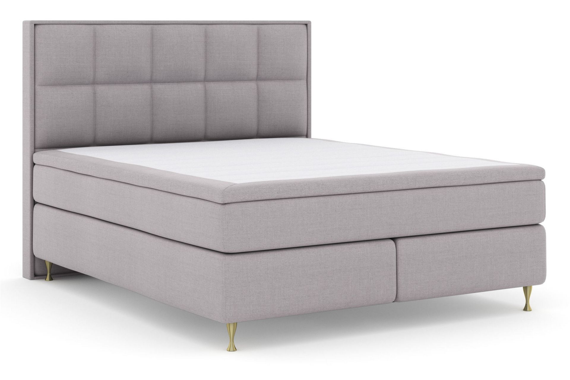 Sänkypaketti Choice No 6 210x210 K/M Memory/Pussijousi - Vaaleanharmaa/Kulta Jalat - Huonekalut - Sänky - Jenkkisängyt