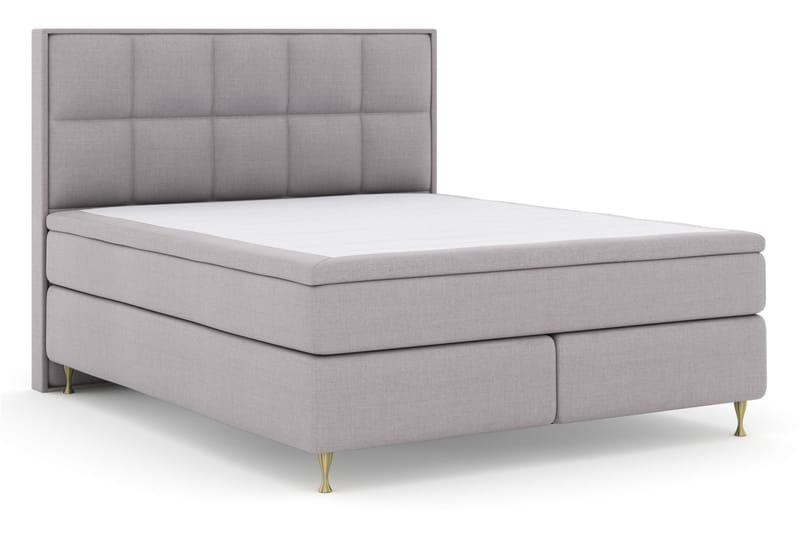 Sänkypaketti Choice No 6 210x210 K/M Memory/Pussijousi - Vaaleanharmaa/Kulta Jalat - Huonekalut - Sänky - Jenkkisängyt