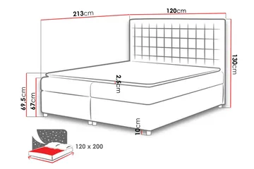 Sänkypaketti Emerita 120x200 cm - Musta - Huonekalut - Sänky - Sänkypaketti