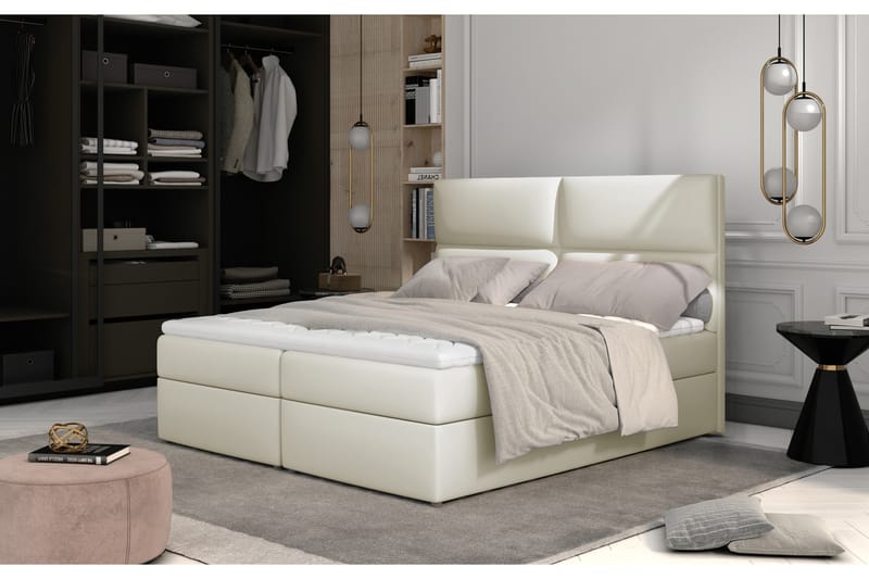 Sänkypaketti Epenede 140x200 cm - Nahka/Beige - Huonekalut - Sänky - Sänkypaketti