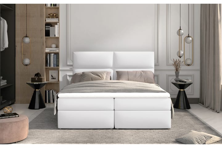 Sänkypaketti Epenede 140x200 cm - Nahka/valkoinen - Sänkypaketti