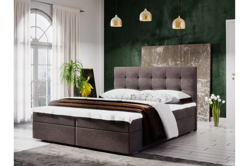 Sänkypaketti Fado 180x200 Ruutukuvio Pääty, Ruskea