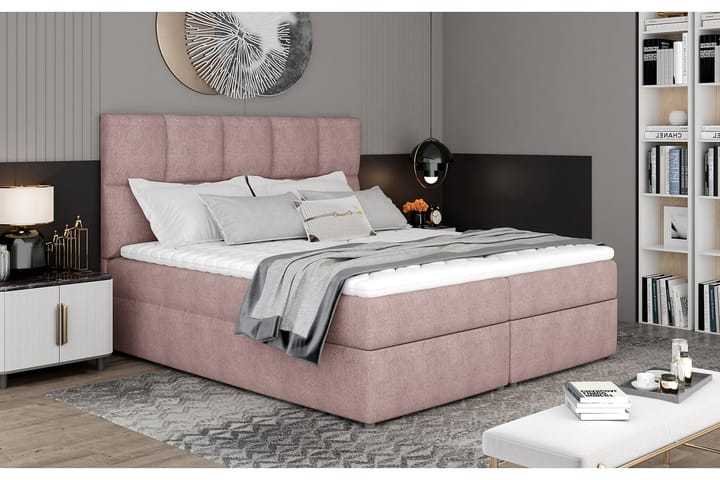 Sänkypaketti Loutraki 180x200 cm - Vaaleanpunainen - Sänkypaketti