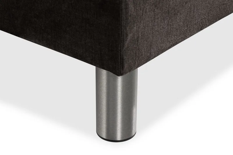 Sänkypaketti Rebeca 120x200 cm Ruudullinen pääty - Tummanharmaa/Sametti - Huonekalut - Sänky - Jenkkisängyt