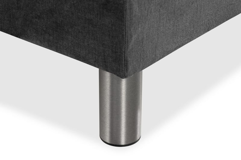 Sänkypaketti Rebeca 160x200 cm Nappi pääty - Tummanharmaa/Sametti - Huonekalut - Sänky - Jenkkisängyt