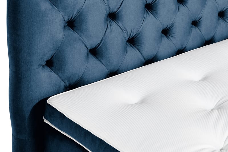 Sänkypaketti Rebeca 160x200 cm Topattu pääty - Tummansininen / Sametti - Huonekalut - Sänky - Jenkkisängyt