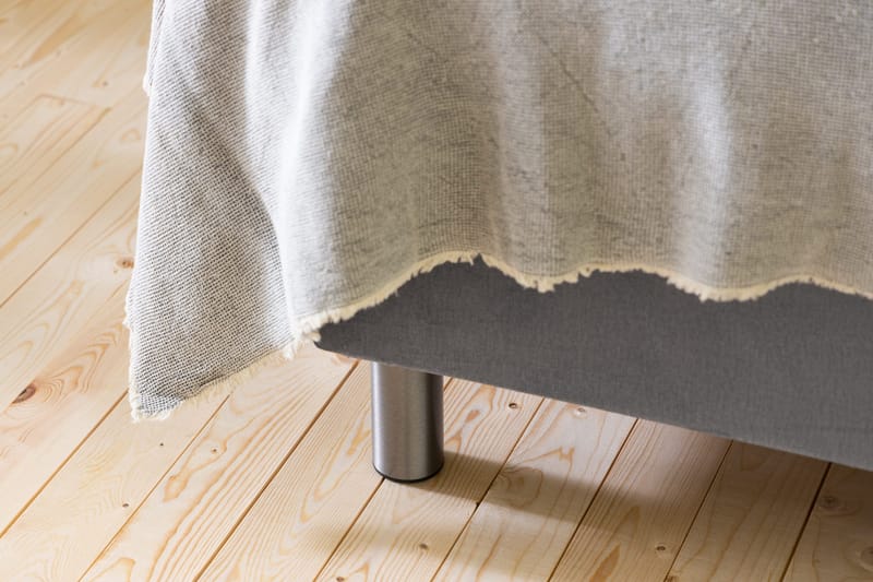 Sänkypaketti Rebeca 180x200 cm Ruudullinen pääty - Vaaleanharmaa/Sametti - Huonekalut - Sänky - Jenkkisängyt