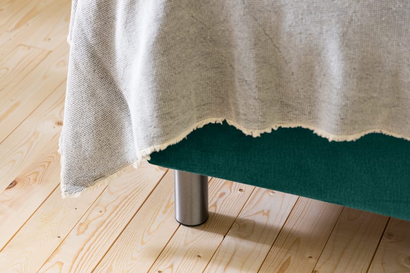 Sänkypaketti Rebeca 180x200 cm Ruudullinen pääty - Tummanvihreä/Sametti - Huonekalut - Sänky - Jenkkisängyt