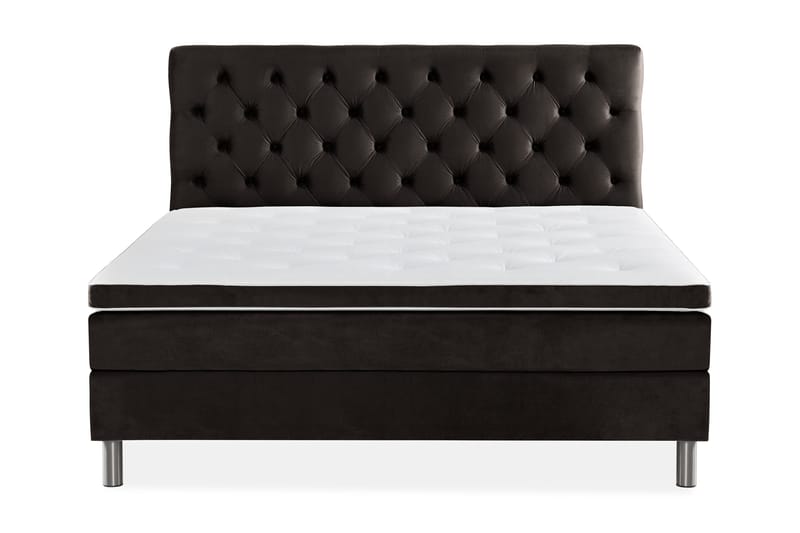 Sänkypaketti Rebeca 180x200 cm Topattu pääty, Tummanharmaa/Sametti