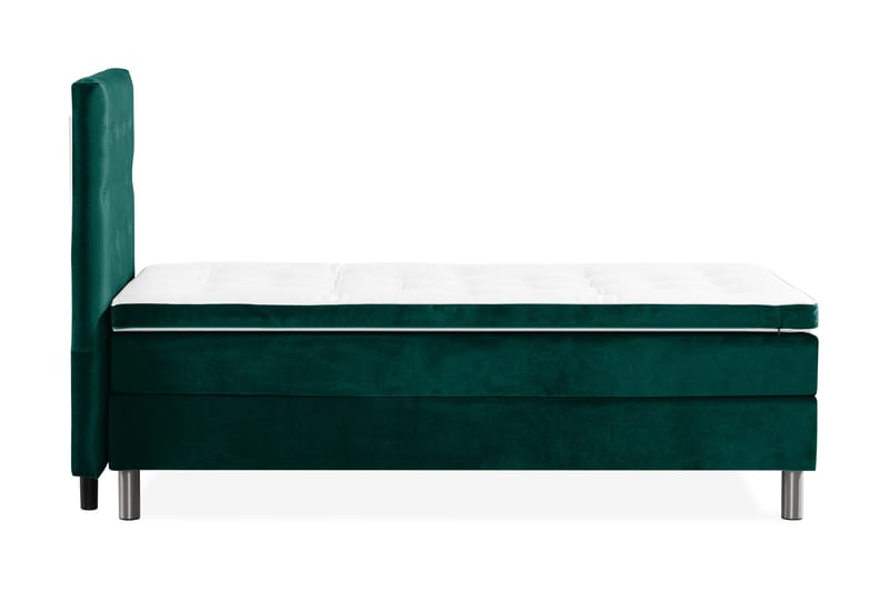 Sänkypaketti Rebeca 90x200 cm Nappi Pääty - Tummanvihreä/Sametti - Huonekalut - Sänky - Jenkkisängyt