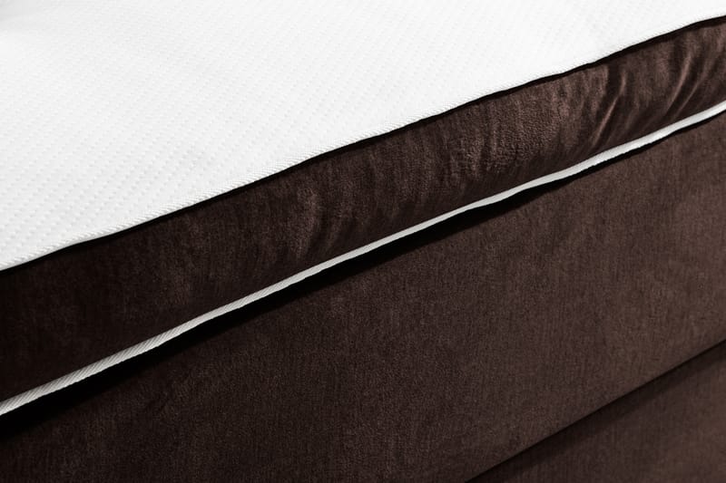 Sänkypaketti Rebeca 90x200 cm Ruudullinen pääty - Ruskea/Sametti - Huonekalut - Sänky - Jenkkisängyt