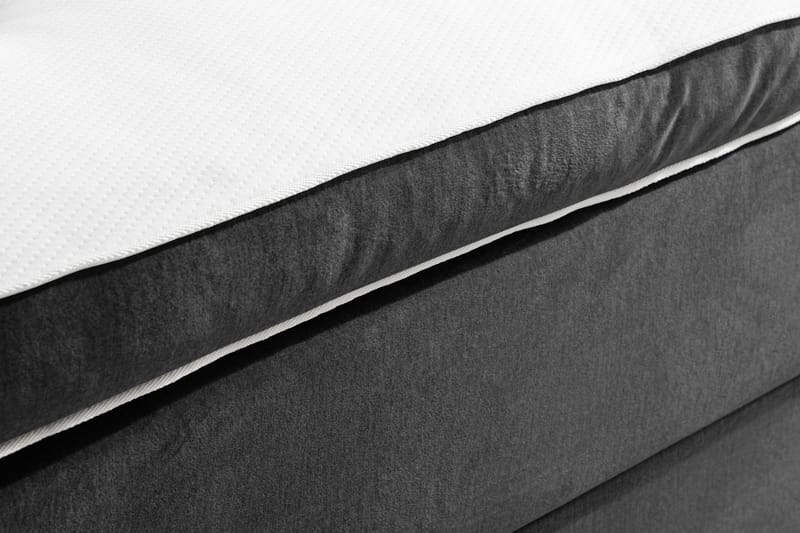Sänkypaketti Rebeca 90x200 cm Ruudullinen pääty - Tummanharmaa/Sametti - Huonekalut - Sänky - Jenkkisängyt