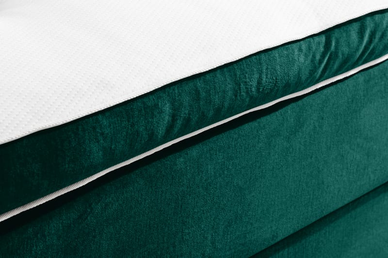 Sänkypaketti Rebeca 90x200 cm Ruudullinen pääty - Tummanvihreä/Sametti - Huonekalut - Sänky - Jenkkisängyt