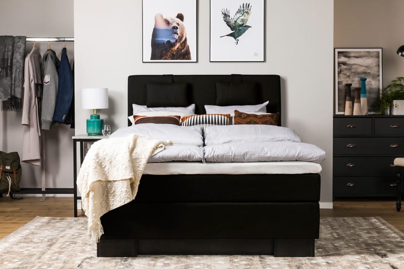 Sänkypaketti Romance Lyx 140x210 - Musta - Huonekalut - Sänky - Jenkkisängyt