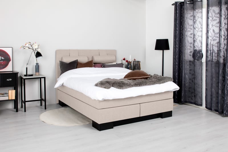 Sänkypaketti Romance Lyx 160x200 - Beige - Huonekalut - Sänky - Jenkkisängyt