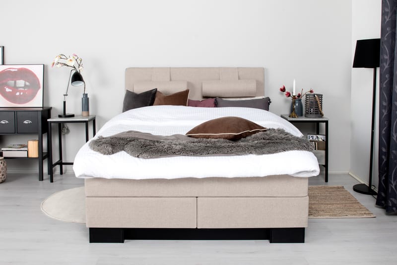 Sänkypaketti Romance Lyx 160x200 - Beige - Huonekalut - Sänky - Jenkkisängyt