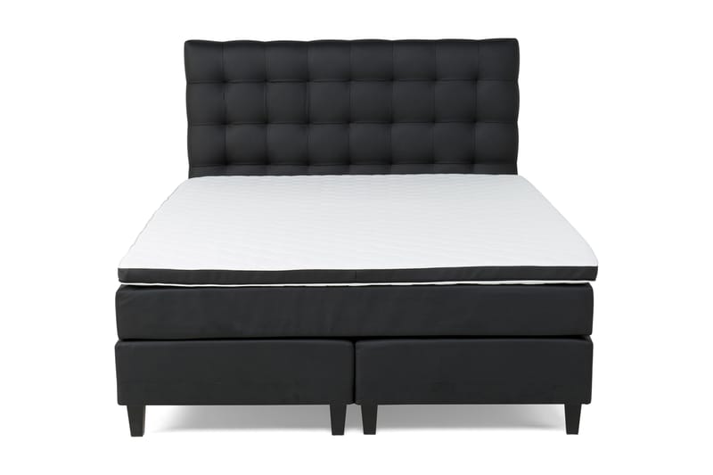 Sänkypaketti Romance Lyx 160x200 Keinonahka - Musta - Huonekalut - Sänky - Jenkkisängyt