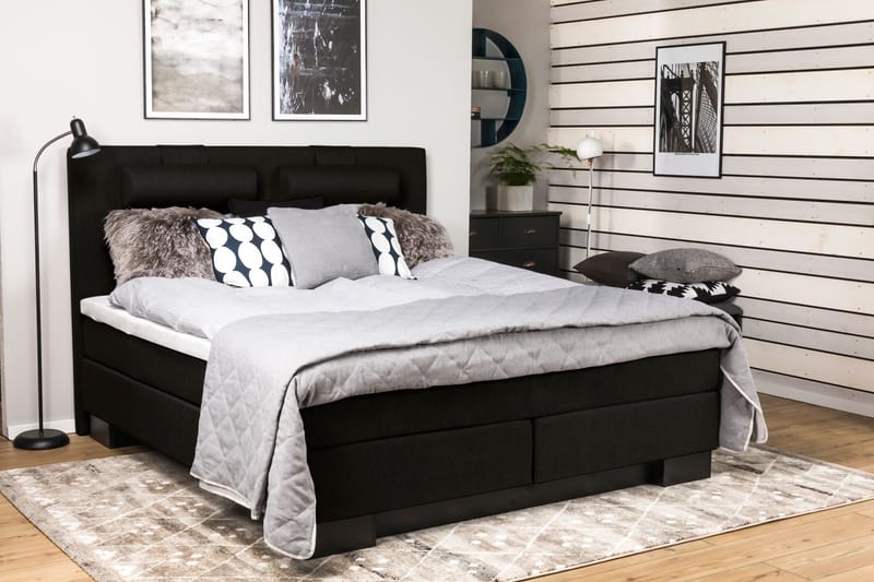 Sänkypaketti Romance Lyx 160x200 - Musta - Huonekalut - Sänky - Jenkkisängyt