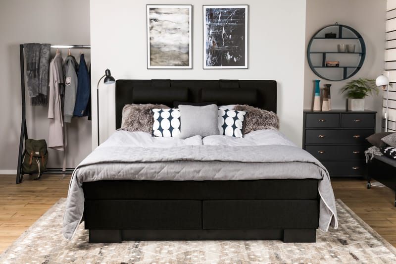 Sänkypaketti Romance Lyx 160x200 - Musta - Huonekalut - Sänky - Jenkkisängyt
