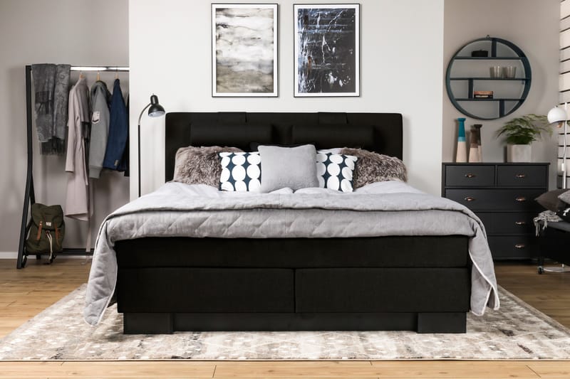 Sänkypaketti Romance Lyx 160x200 - Musta - Huonekalut - Sänky - Jenkkisängyt