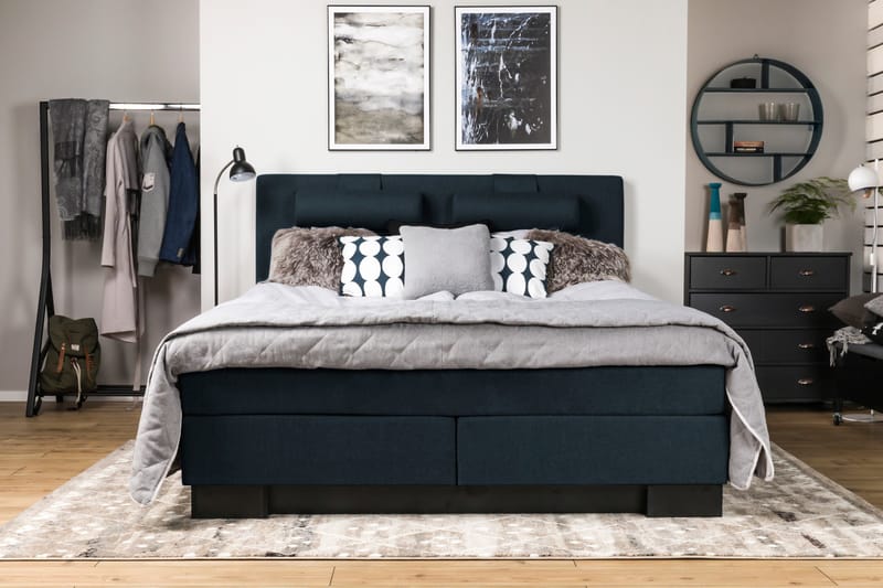 Sänkypaketti Romance Lyx 160x200 - Tummansininen - Huonekalut - Sänky - Jenkkisängyt