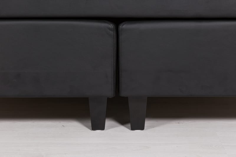 Sänkypaketti Romance Lyx 180x200 Keinonahka - Musta Musta kulmikas - Huonekalut - Sänky - Jenkkisängyt