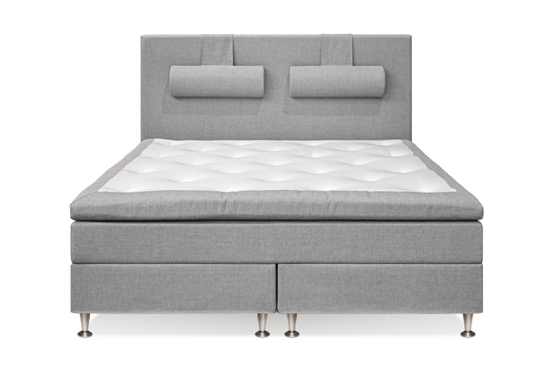 Sänkypaketti Sofia 160x200 Vaaleanharmaa - Vaaleanharmaa niskatyynyllä - Huonekalut - Sänky - Jenkkisängyt