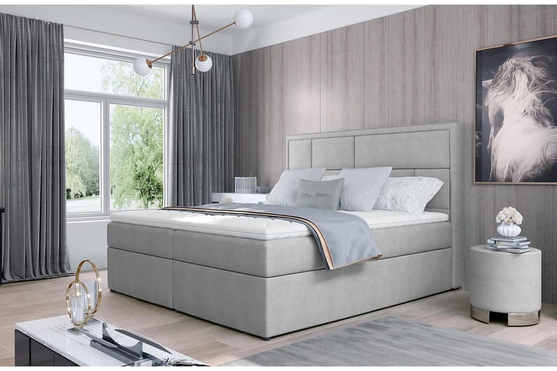 Sänkypaketti Varrains 160x200 cm - Harmaa - Huonekalut - Sänky - Sänkypaketti