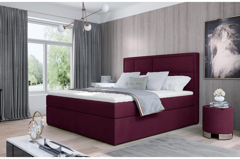 Sänkypaketti Varrains 180x200 cm - Violetti - Huonekalut - Sänky - Sänkypaketti