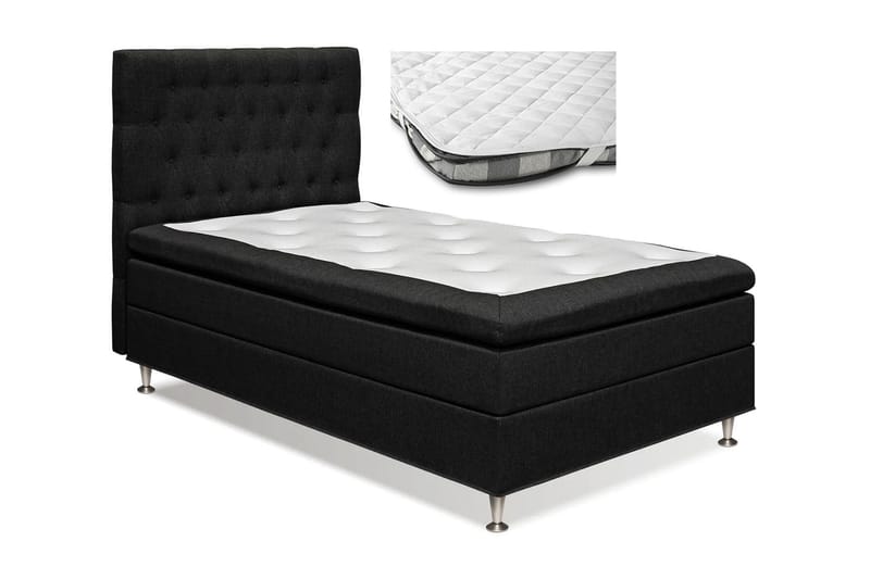 Sänkypaketti Sofia 120x200 + Patjansuojus - Musta - Huonekalut - Sänky - Jenkkisängyt
