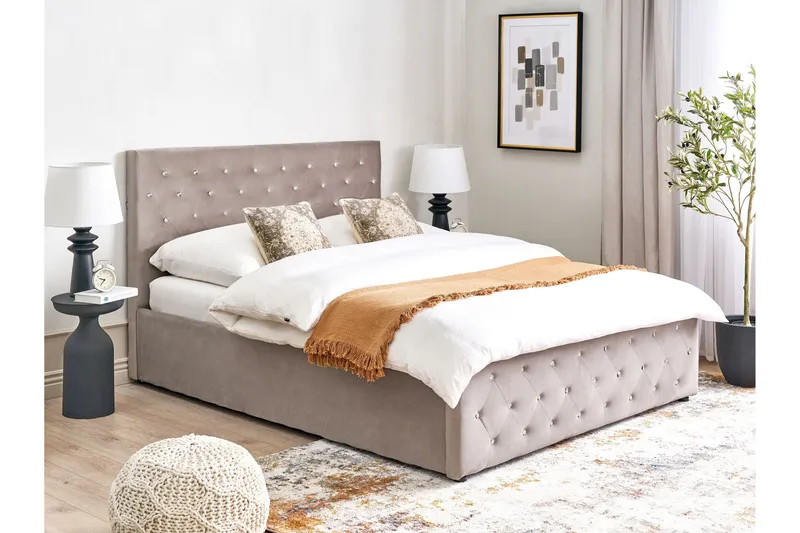 Saleux Sängynrunko 140x200 cm - Taupe - Huonekalut - Sänky - Sänkykehikot & sängynrungot